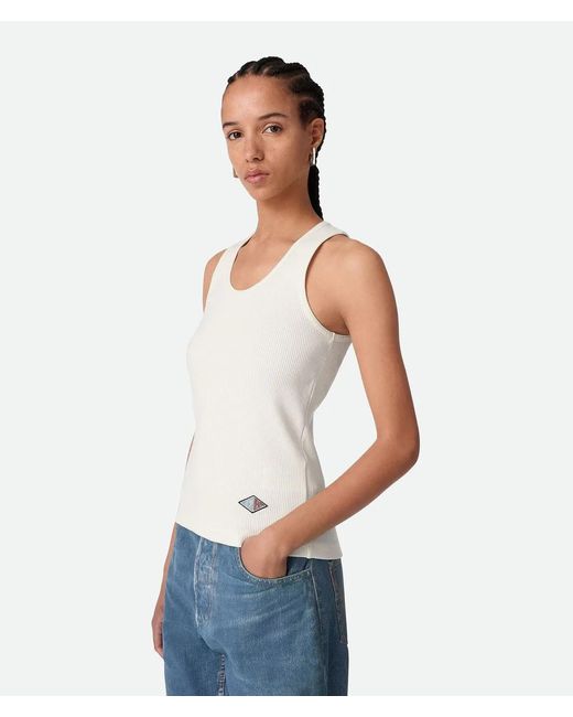 Bottega Veneta White Cotton Tank Top