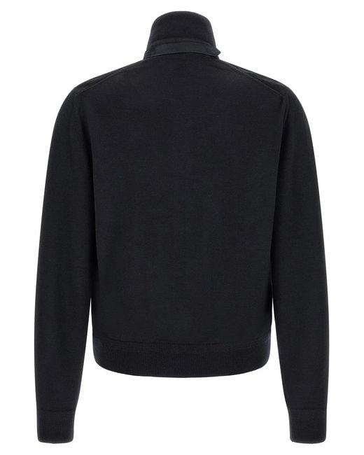 Tom Ford Black Two-Material Cardigan for men