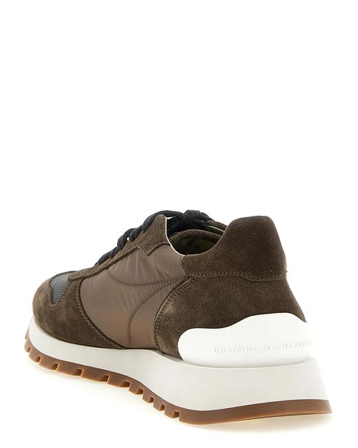Brunello Cucinelli Brown Calfskin Athletic Sneakers