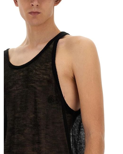 Rick Owens Black Knitted Tank Top for men