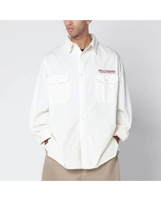 Willy Chavarria White Corcoran Cotton Shirt for men