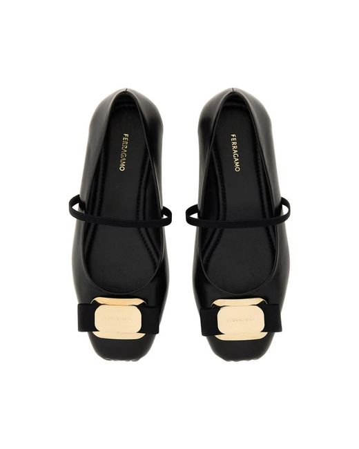 Ferragamo Black Ballerina Zina