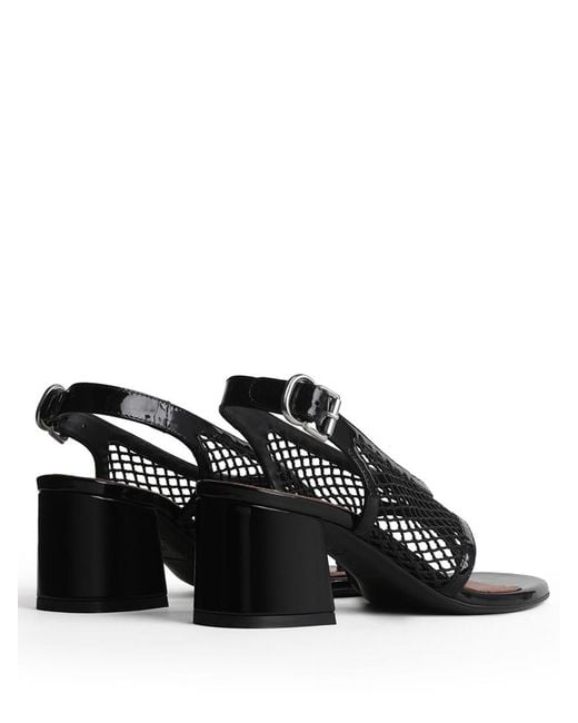 Alaïa Black Alaia Mesh And Patent Leather Heeled Sandals