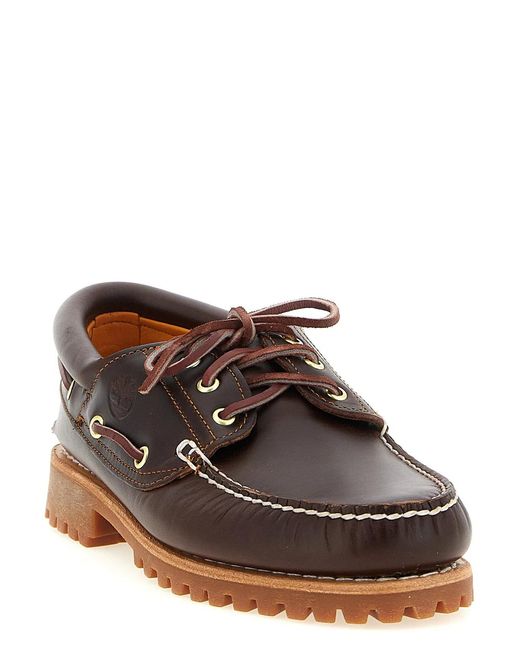 Timberland Brown 3-Eye Lug' Boat Shoe for men