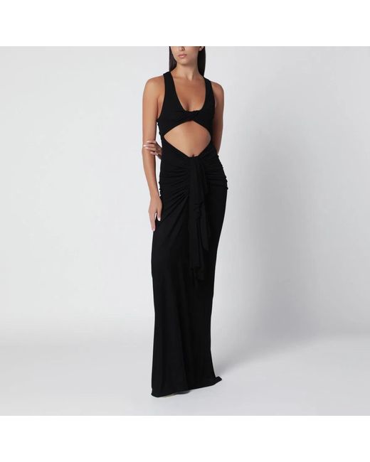 Christopher Esber Black Vivenda Draped Maxi Dress