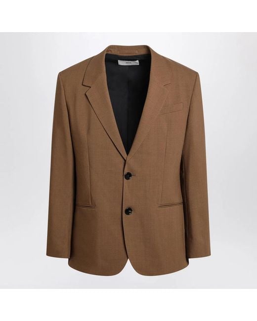 AMI Brown Hazelnut Single-Breasted Wool Jacket for men