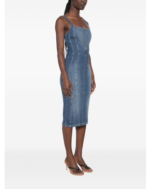 Elisabetta Franchi Blue Jeans Midi Dress