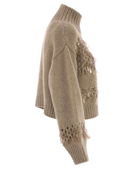 Brunello Cucinelli Natural Cashmere Turtleneck Jumper