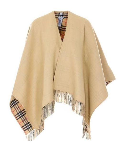 Burberry Natural Mantellina Reversibile