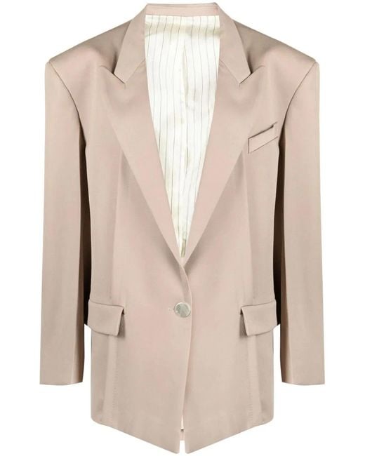 The Attico Natural Single-Breasted Virgin Wool Jacket
