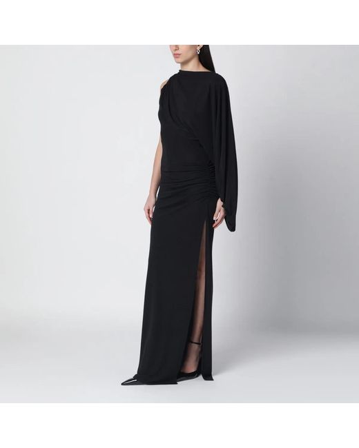 ANDAMANE Black Selene One-Shoulder Long Dress