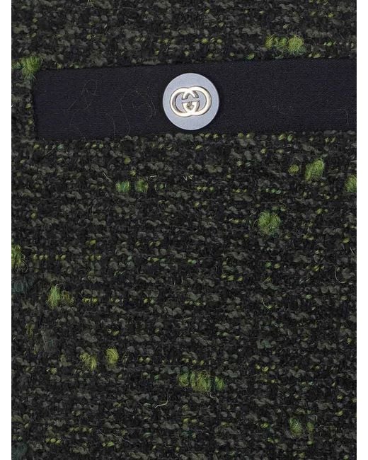 Gucci Black Boucle Wool Mini Skirt