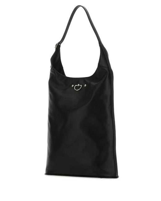 DURAZZI MILANO Black Nappa Cavalry Shoulder Bag