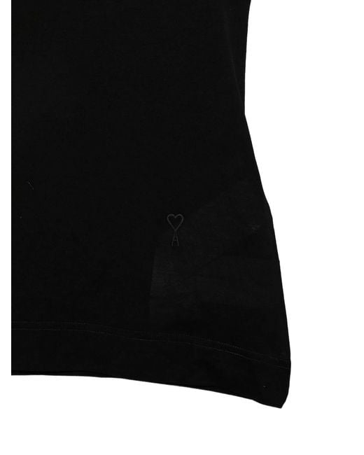AMI Black Cotton Ami Coeur Tank Top