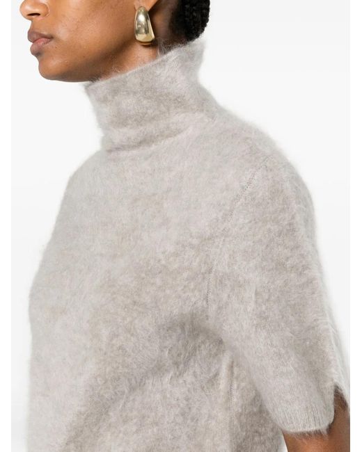 Soft Goat White Cashmere Turtle-Neck Sweater