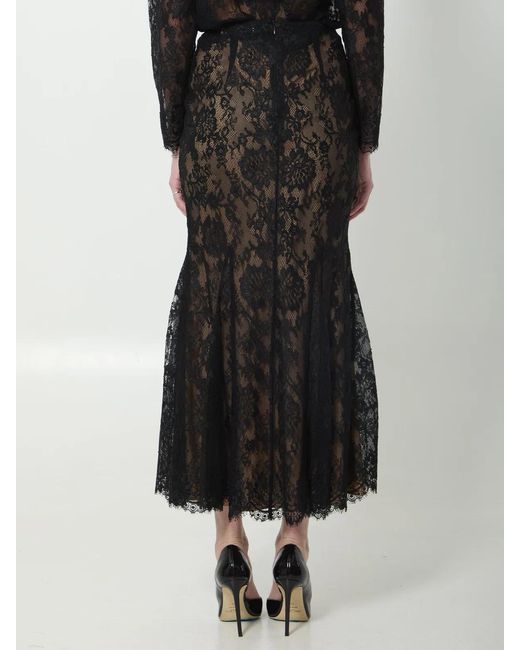 Self-Portrait Black Self Portrait Lace Midi Skirt