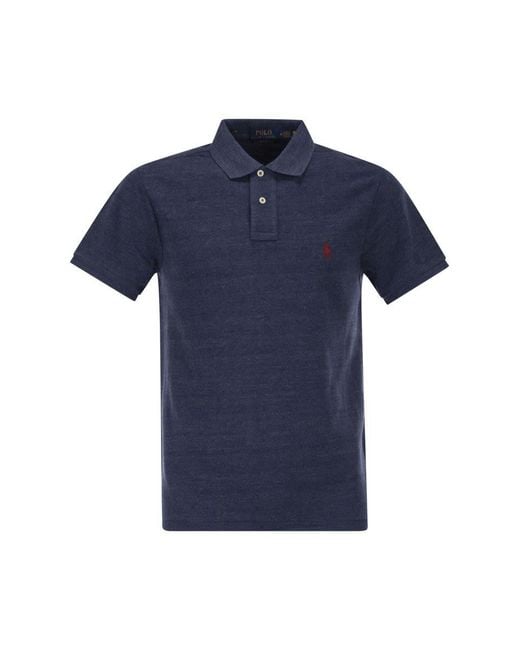 Polo Ralph Lauren Blue Slim-Fit Pique Polo Shirt for men