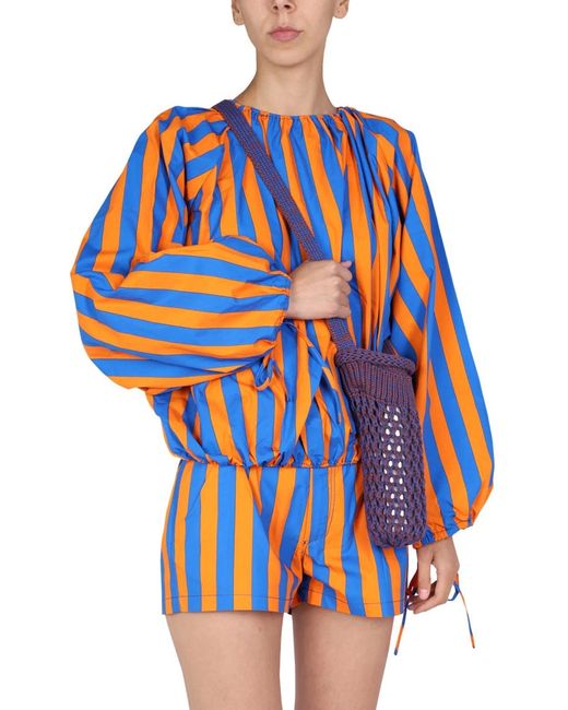 Sunnei Blue Striped Pattern Shirt