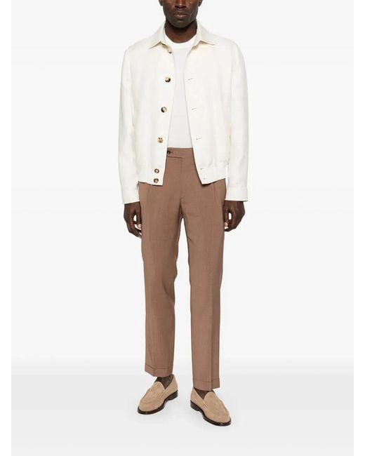 Brunello Cucinelli White Bomber Jacket for men