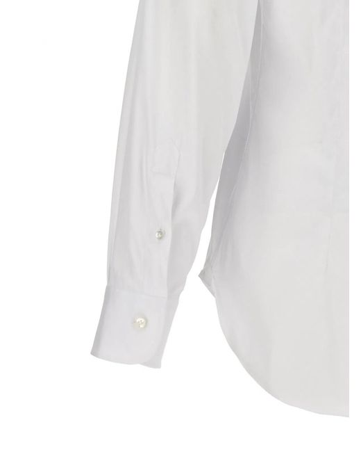 Barba Napoli White Poplin Shirt for men