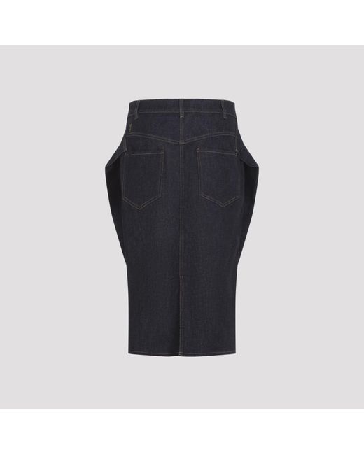 Jacquemus Blue Dark Denim Midi Skirt