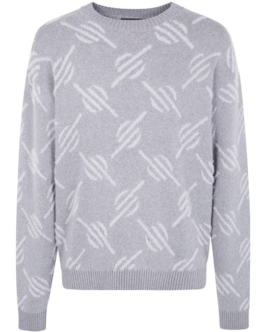 Daily Paper Blue "Tevin Monogram" Knit Sweater for men