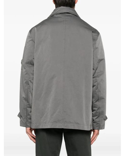 C P Company Gray C.P.Company Coat With Button Closure for men