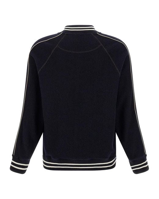 Wales Bonner Blue 'The October Varsity' Bomber Jacket for men