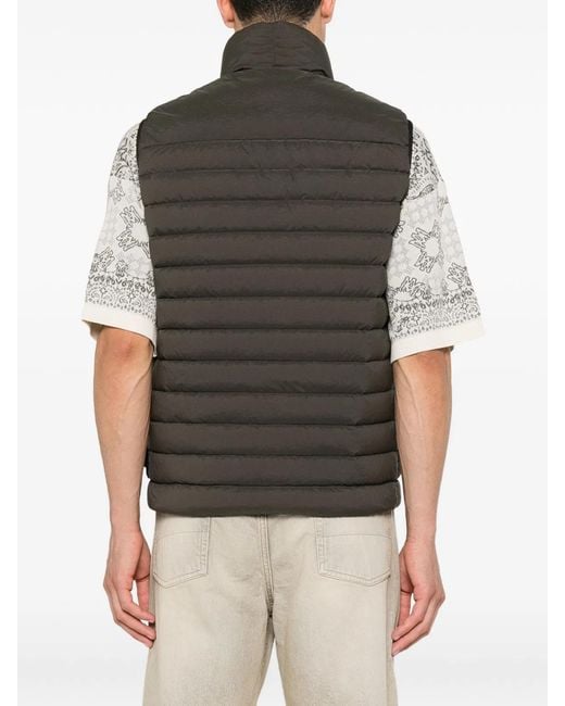 Stone Island Gray Quilted Badge Logo Vest for men
