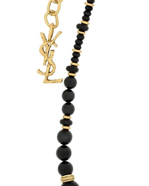 Saint Laurent Metallic Loulou Bead Necklace
