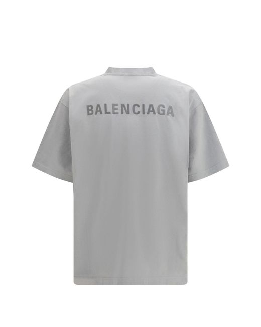 Balenciaga Gray Medium Fit Tshirt for men