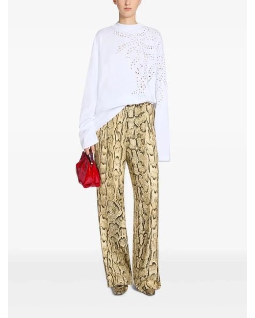 Dries Van Noten Natural Jacquard Pants