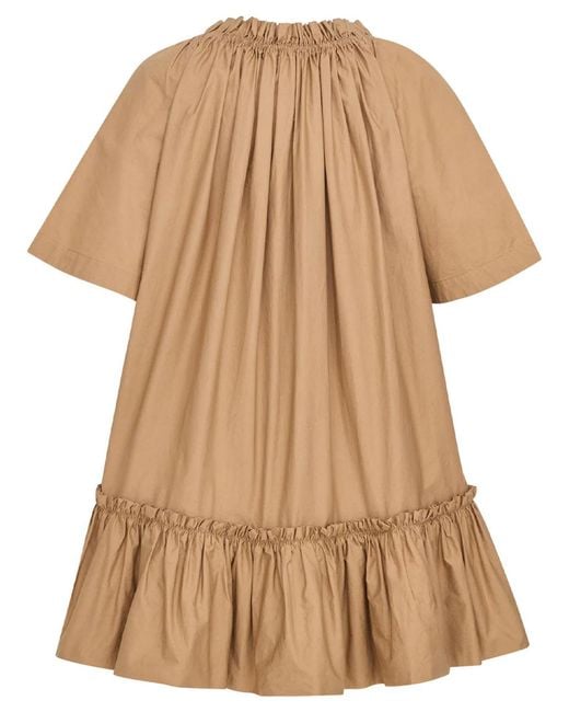 Saint Laurent Natural Ruffled Dress