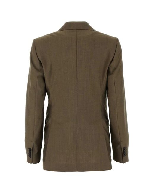 Max Mara Green Mud Wool Blend Apice Blazer