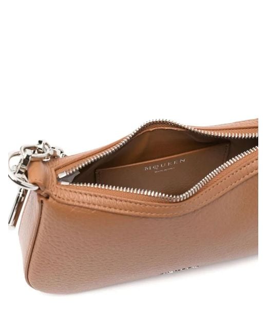 McQueen Brown Grainy Lamb Leather Pouch