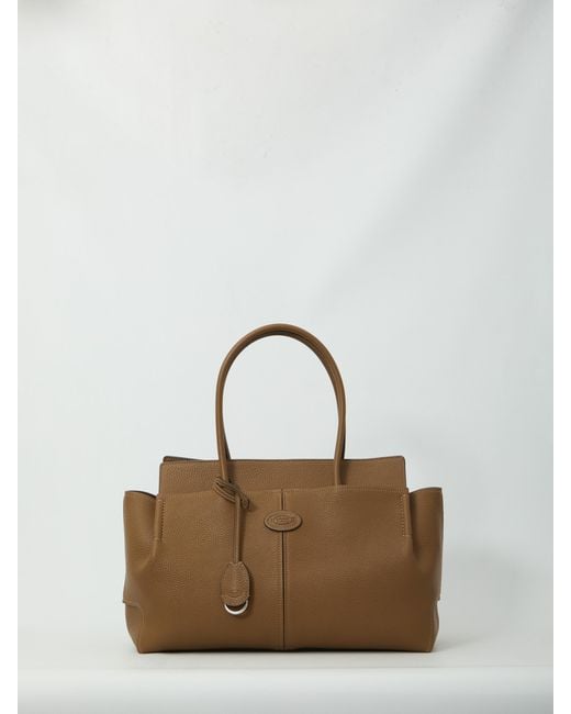 Tod's Brown Hammered Leather Medium Tote Bag