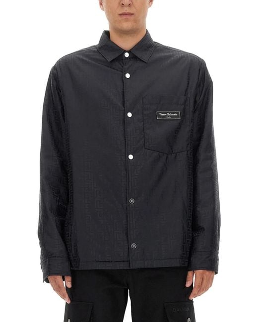 Balmain Black Jacket With Logo for men