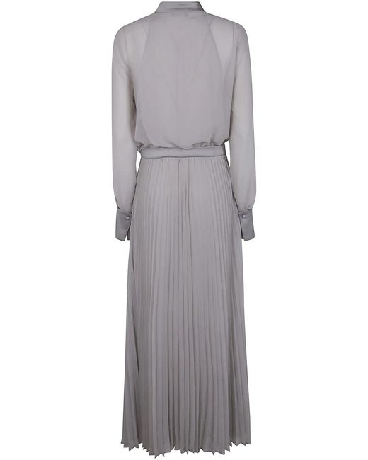 Emporio Armani Gray Bow Detail Maxi Dress