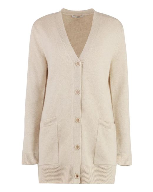 Max Mara Natural Villar Wool And Cashmere Cardigan