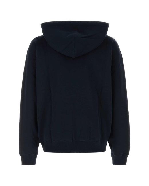 Jil Sander Blue Zip Up Sweatshirt W/Hoodie for men
