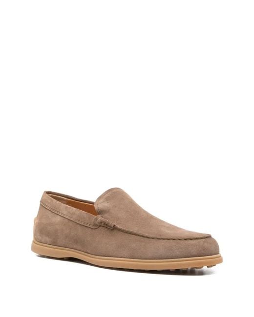 Tod's Brown Suede Leather Slipper Moccasin for men