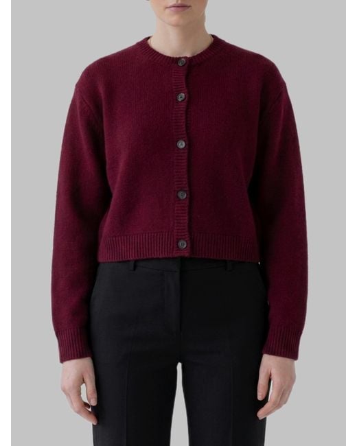 Lisa Yang Red Deep Plum Emmylou Cardigan Jacket