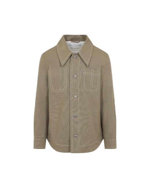 AMI Natural Worker Buttoned Cotton Jacket for men