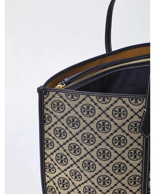 Tory Burch Gray Perry T Monogram Shopping Bag
