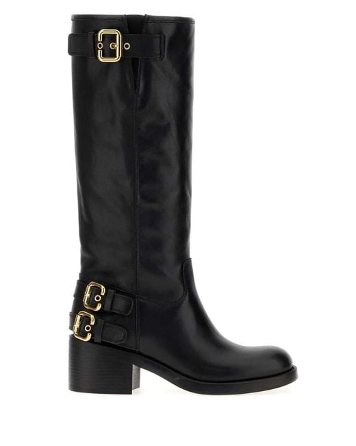 Chloé Black Leather Dakota Boots