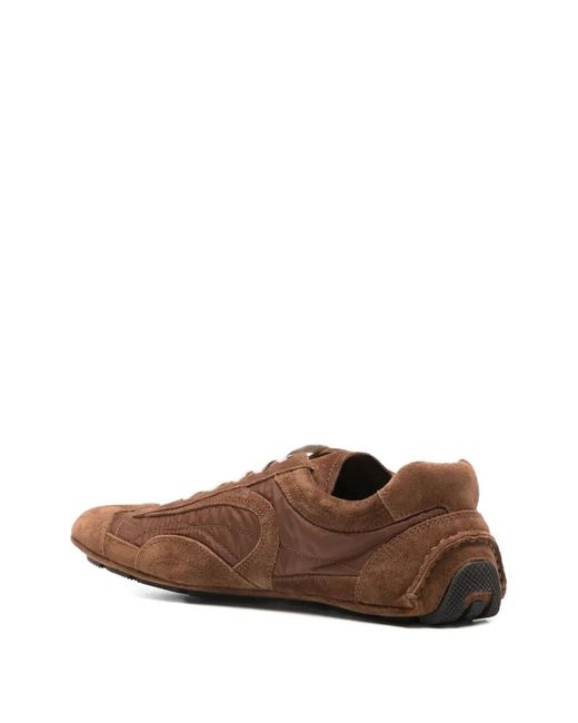 Prada Brown Montecarlo Re-Edition 2005 Suede And Re-Nylon Sneakers