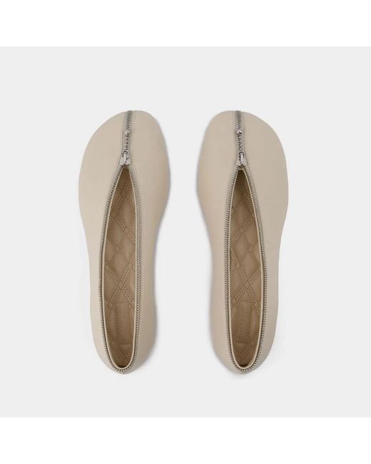 Burberry Natural Sadler Zip Ballerinas