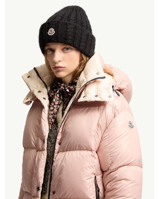 Moncler Black Wool Blend Braided Hat
