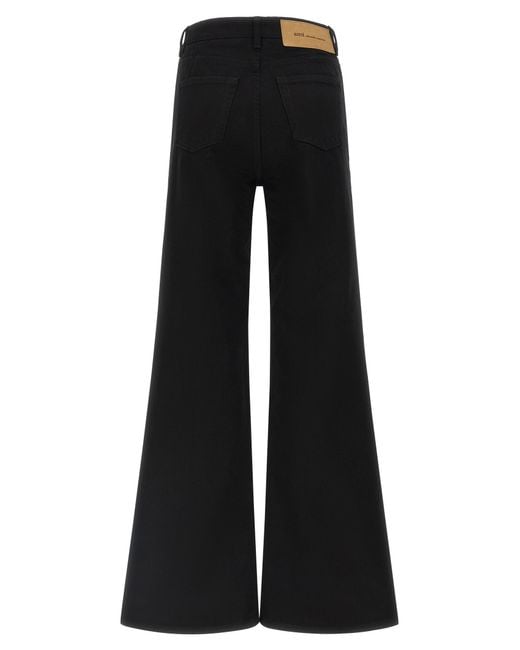 AMI Black Flared Leg Jeans