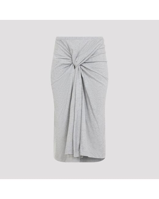 Dries Van Noten Gray Hemellana Midi Skirt